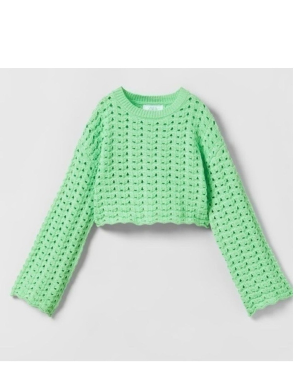 ✨ Zara Kids Lime Green Crochet Knit Sweater ✨ LOVE!!  style  9874 701